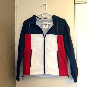 Garage- Red White & Blue Hooded Windbreaker sz S